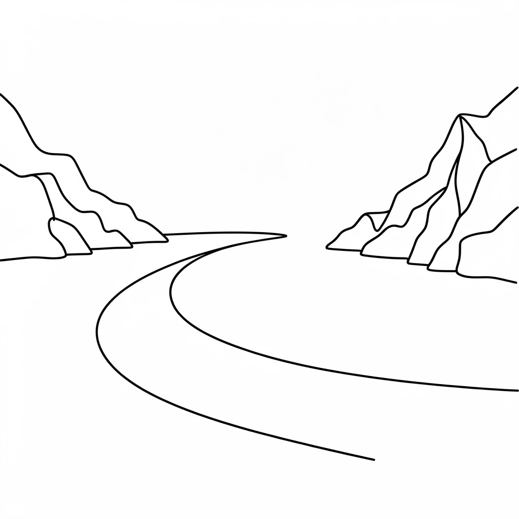 A wide crescent beach curving between two rocky headlands