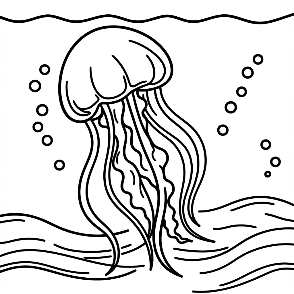 A jellyfish gently floating through glowing blue water