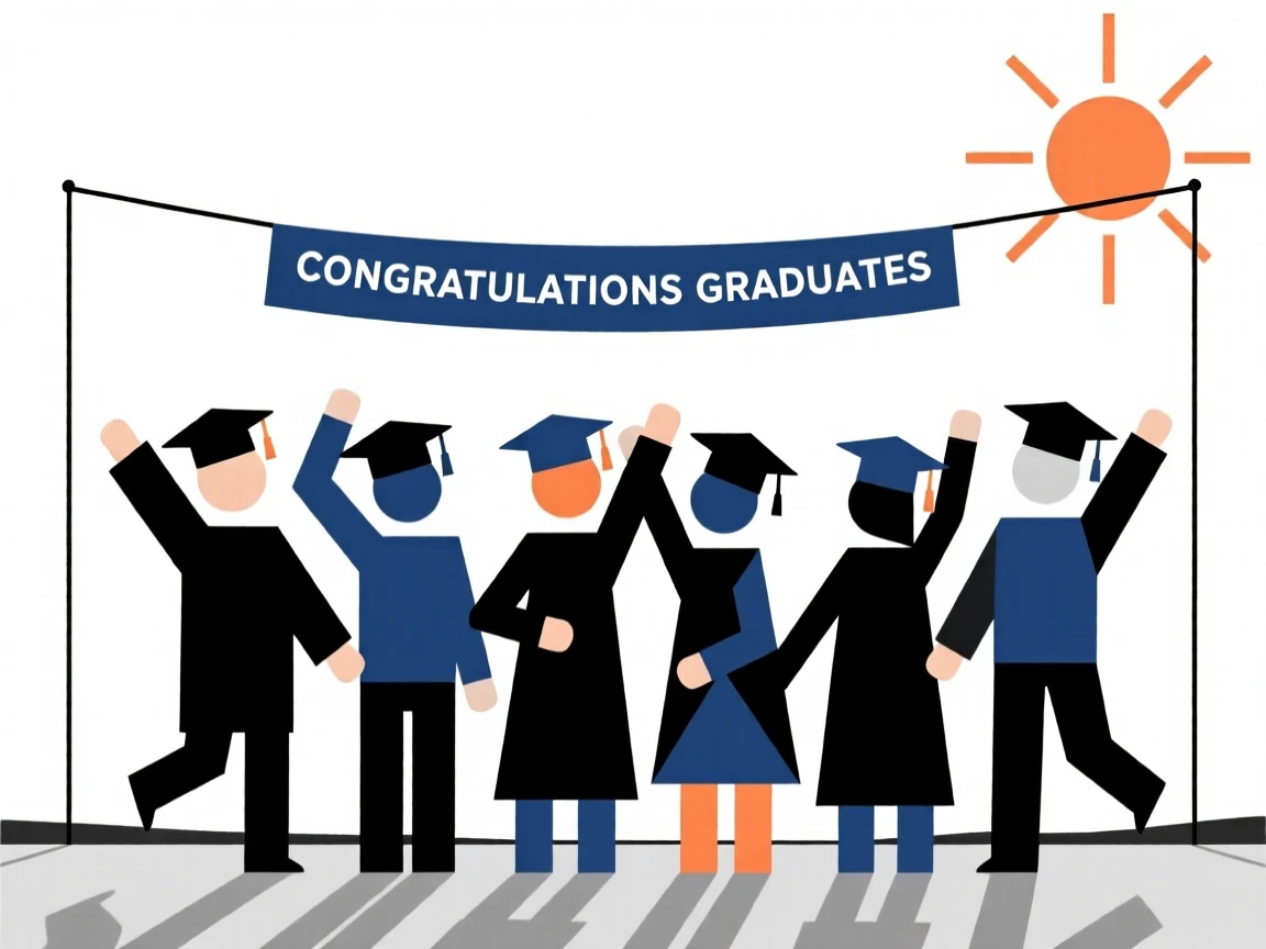 A group of graduates celebrating outdoors