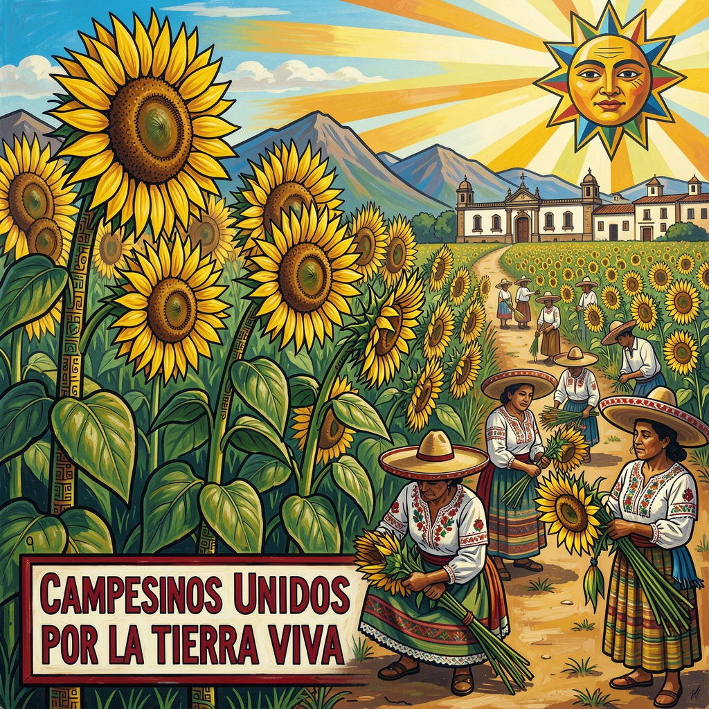 A field of sunflowers standing tall in midsummer