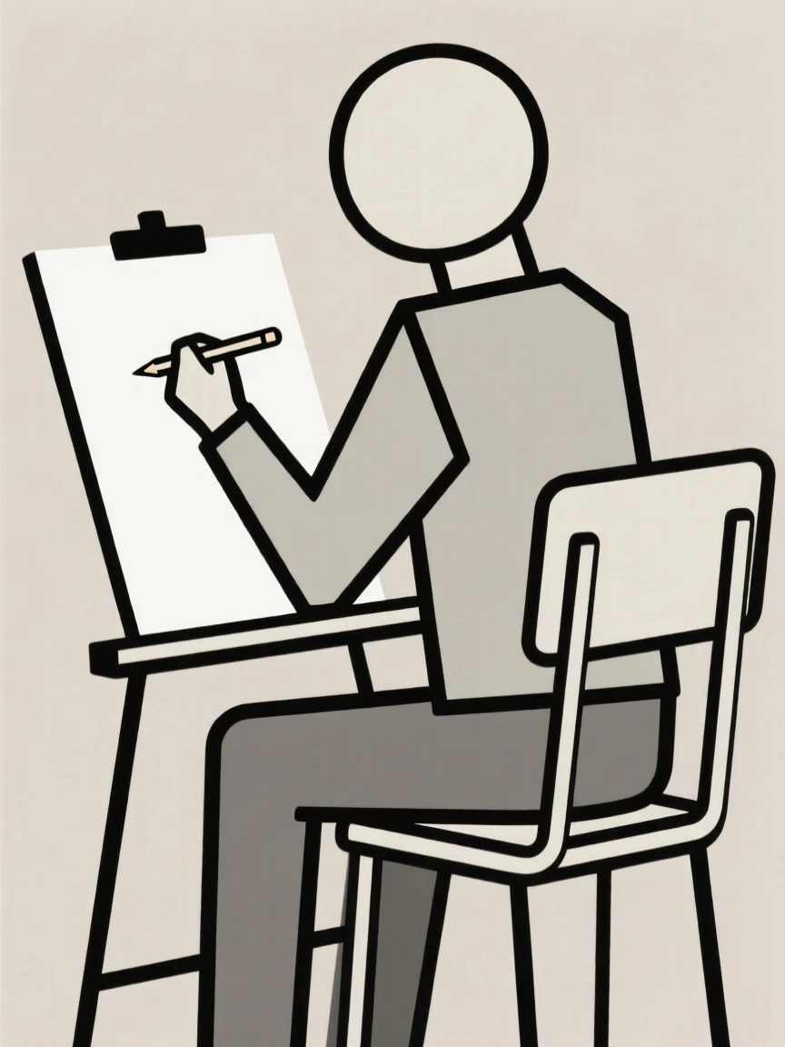 A student sketching in an art class