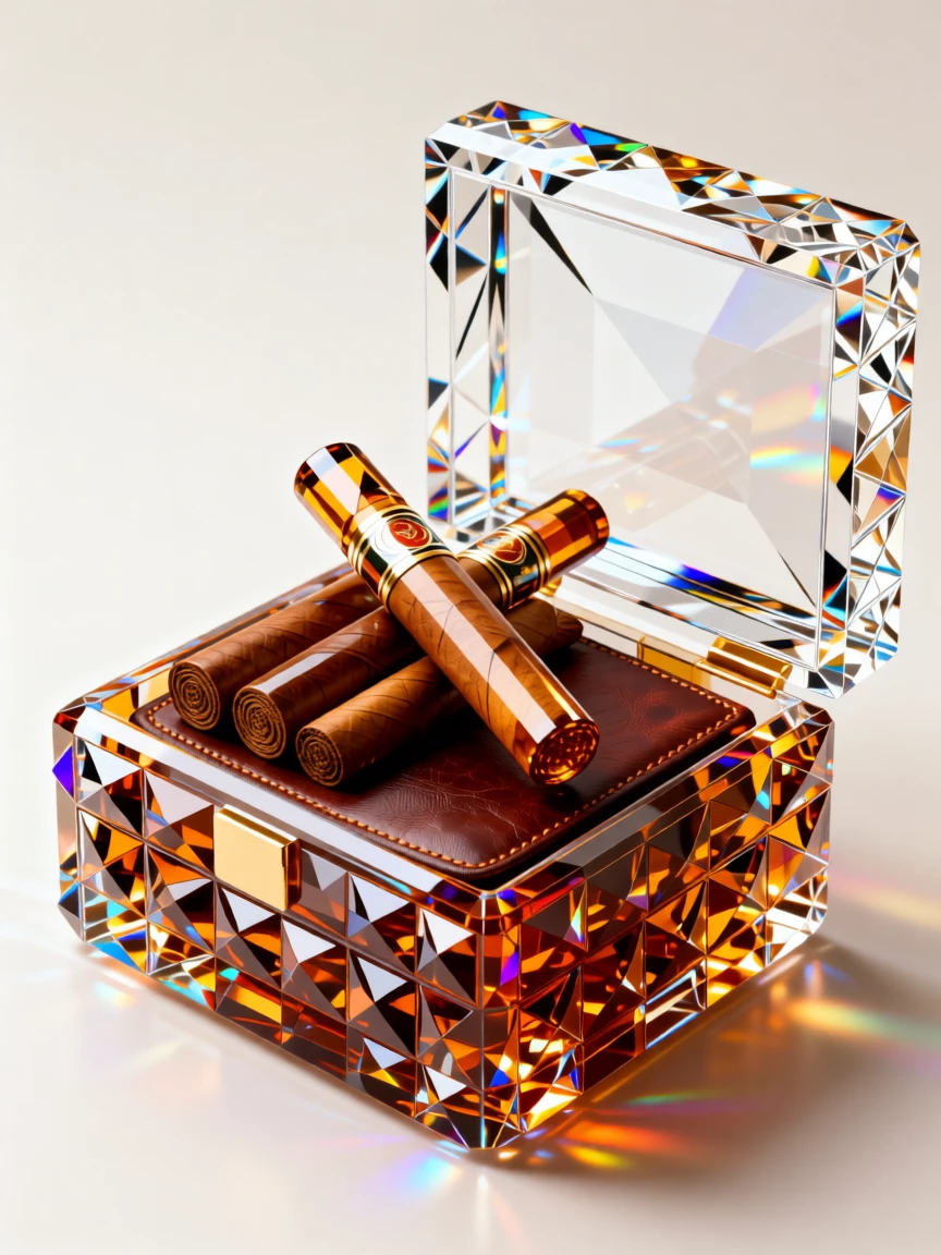 A luxury cigar box with hand-rolled cigars resting on aged leather.
