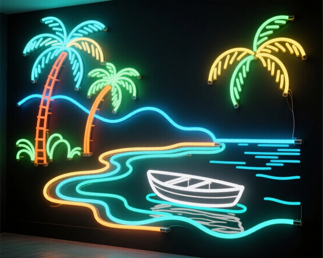 A palm-fringed cove accessible only by boat.