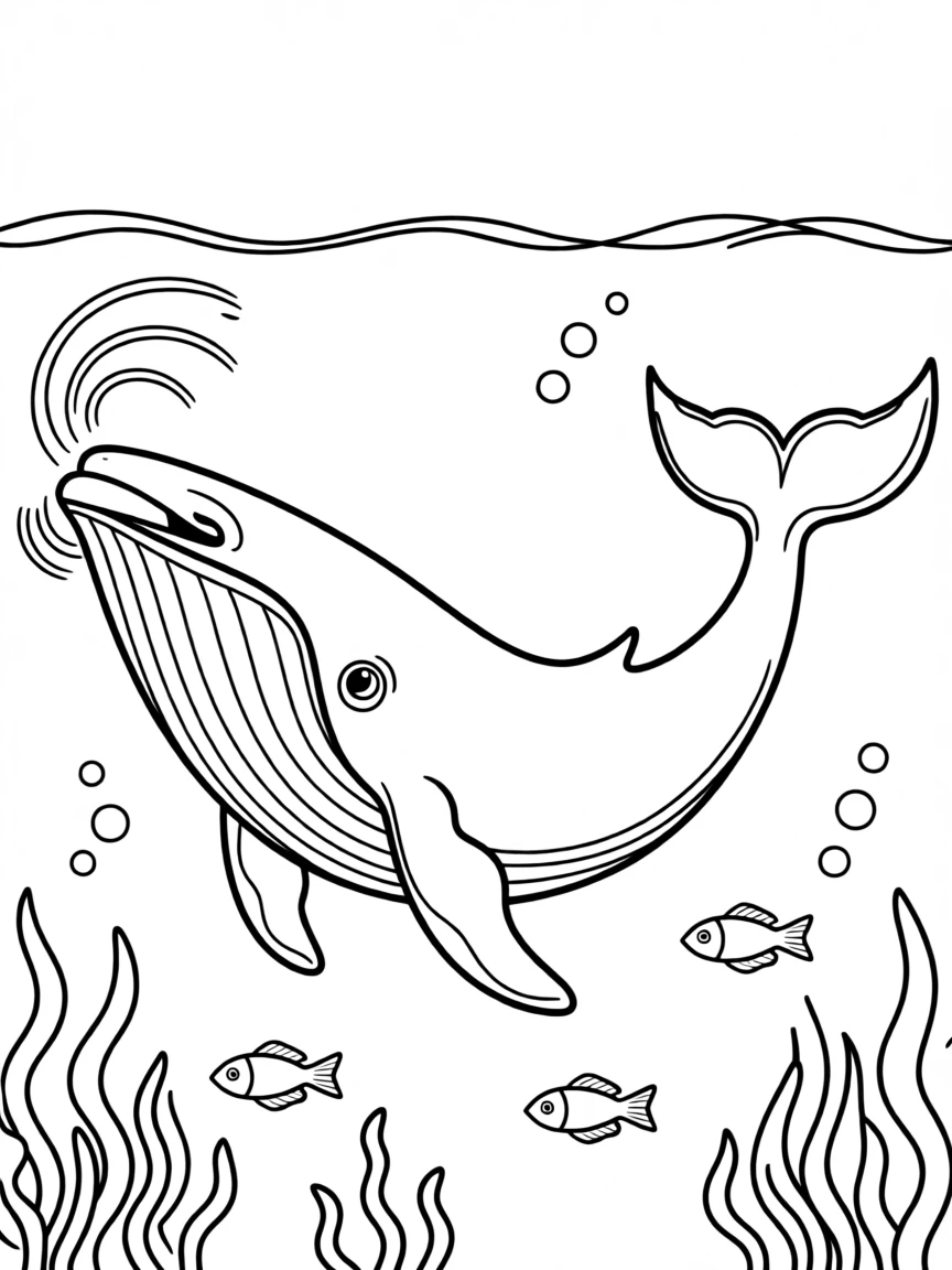 A humpback whale singing beneath the ocean surface