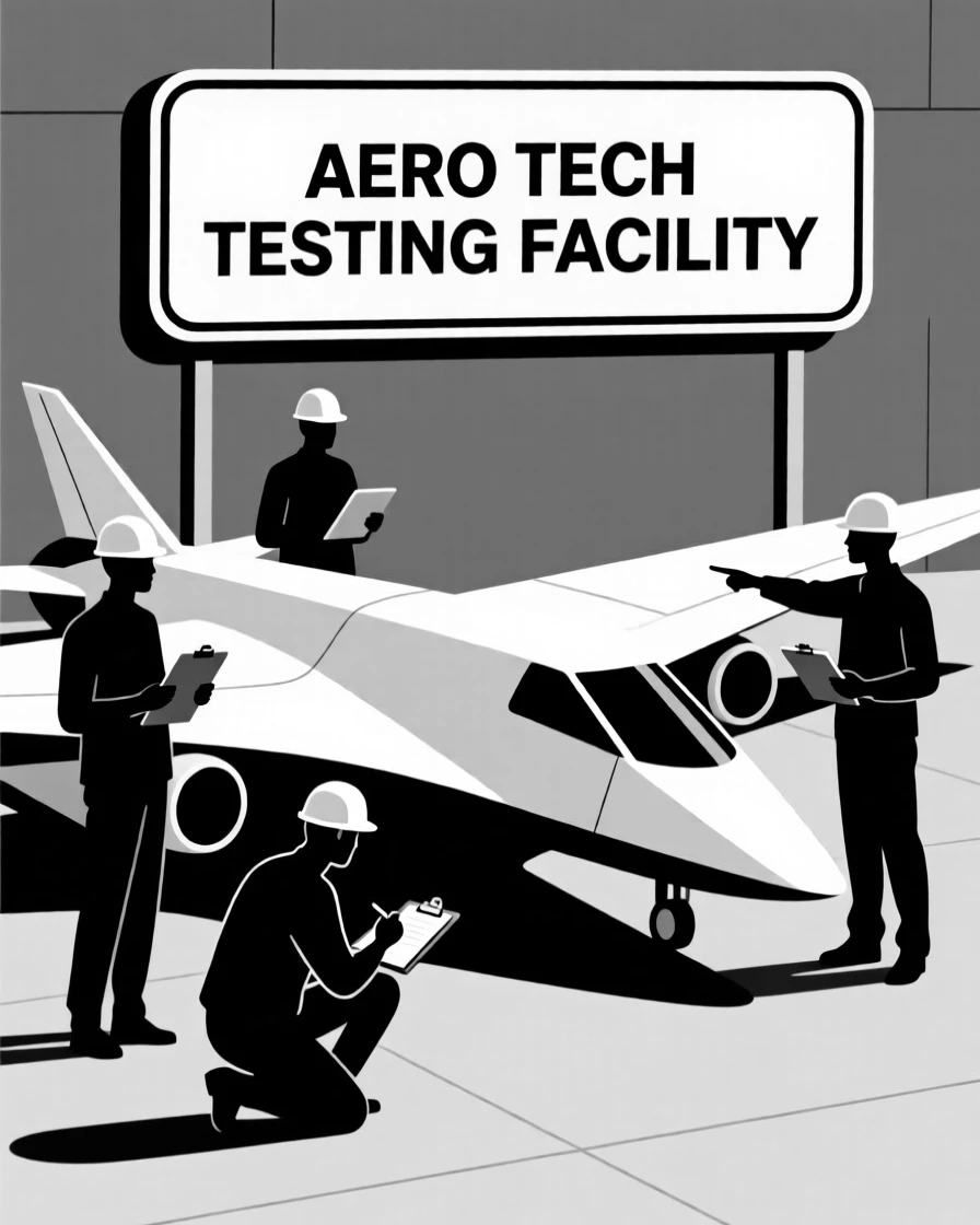 A team of engineers testing a new aircraft design.