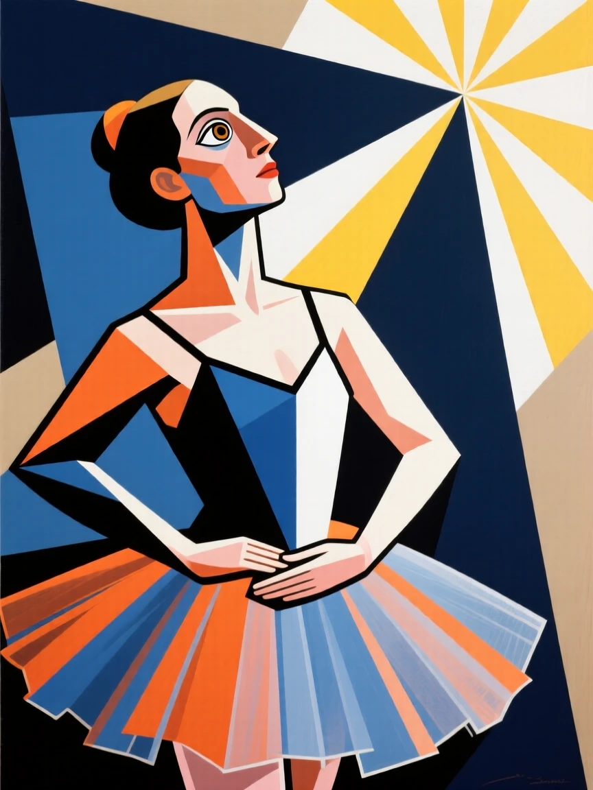 A medium shot portrait of a ballet dancer pausing mid-task to look toward the light, focused and content in the craft.