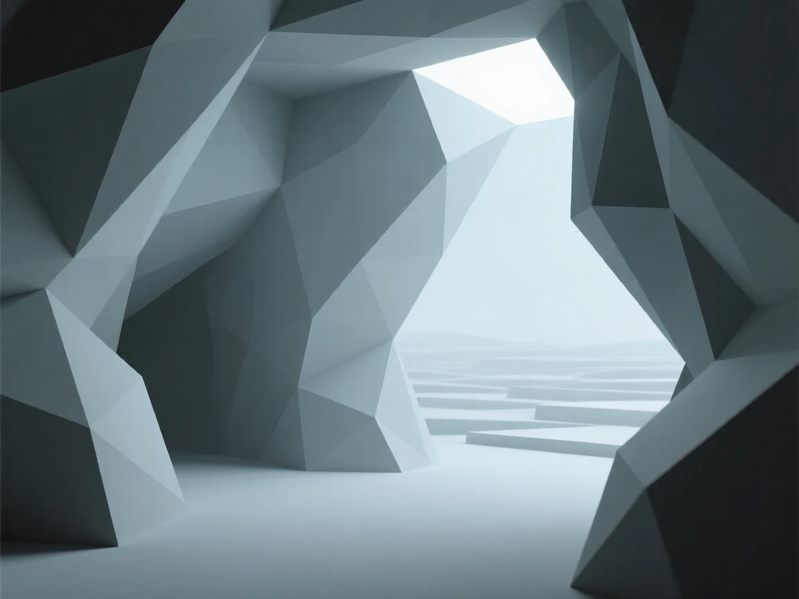 A hidden cave illuminated by a shaft of light, in the stillness of early morning. fine atmospheric haze adds depth to the distance. It evokes a feeling of pure tranquility.