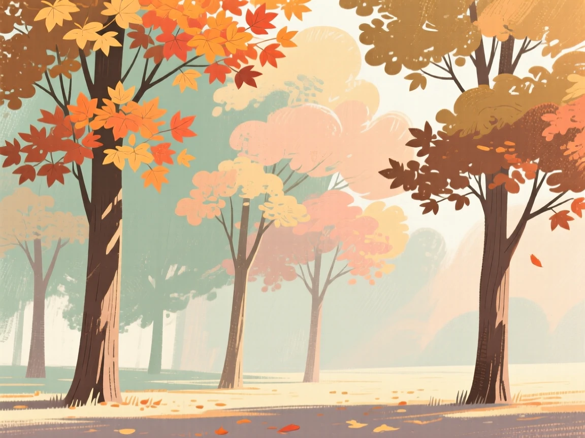 A grove of maple trees ablaze with autumn color