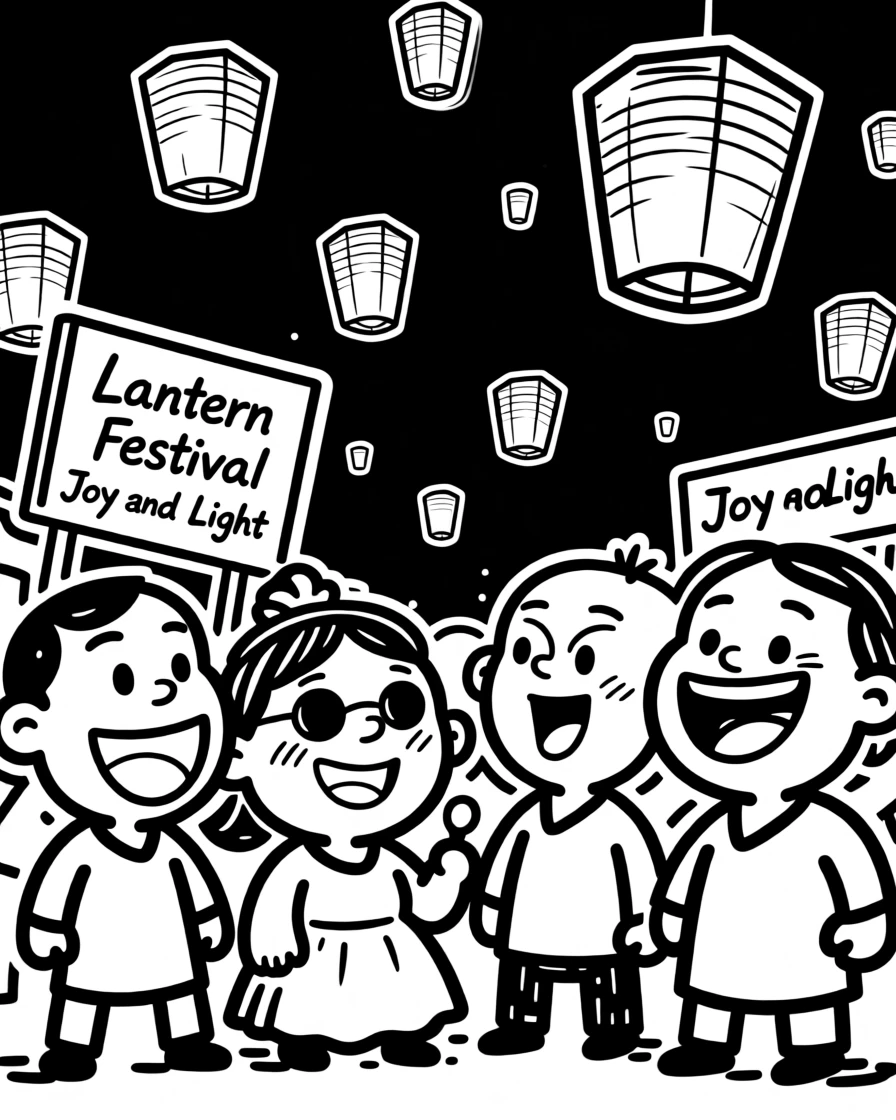 A traditional lantern festival with glowing paper lanterns floating into a night sky.