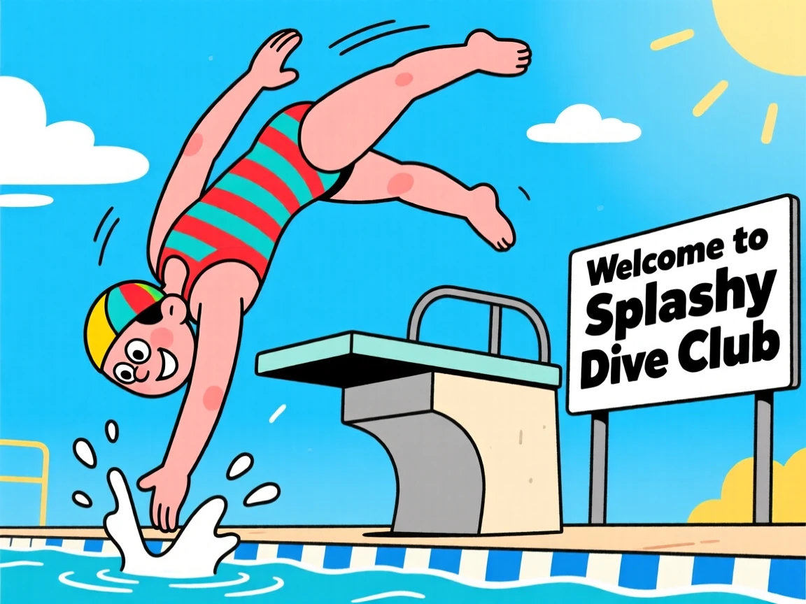 A diver performing a graceful flip off a high board.