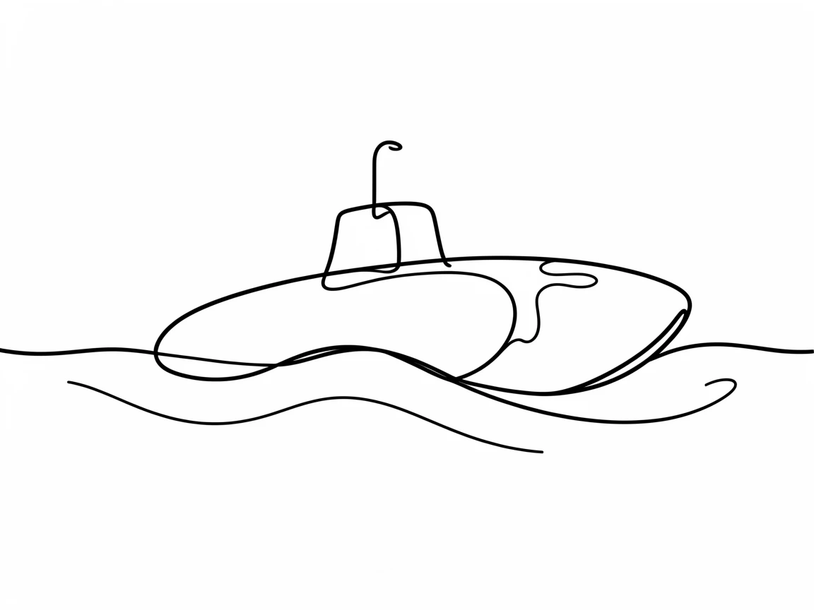 A submarine surfacing amid calm open ocean waters