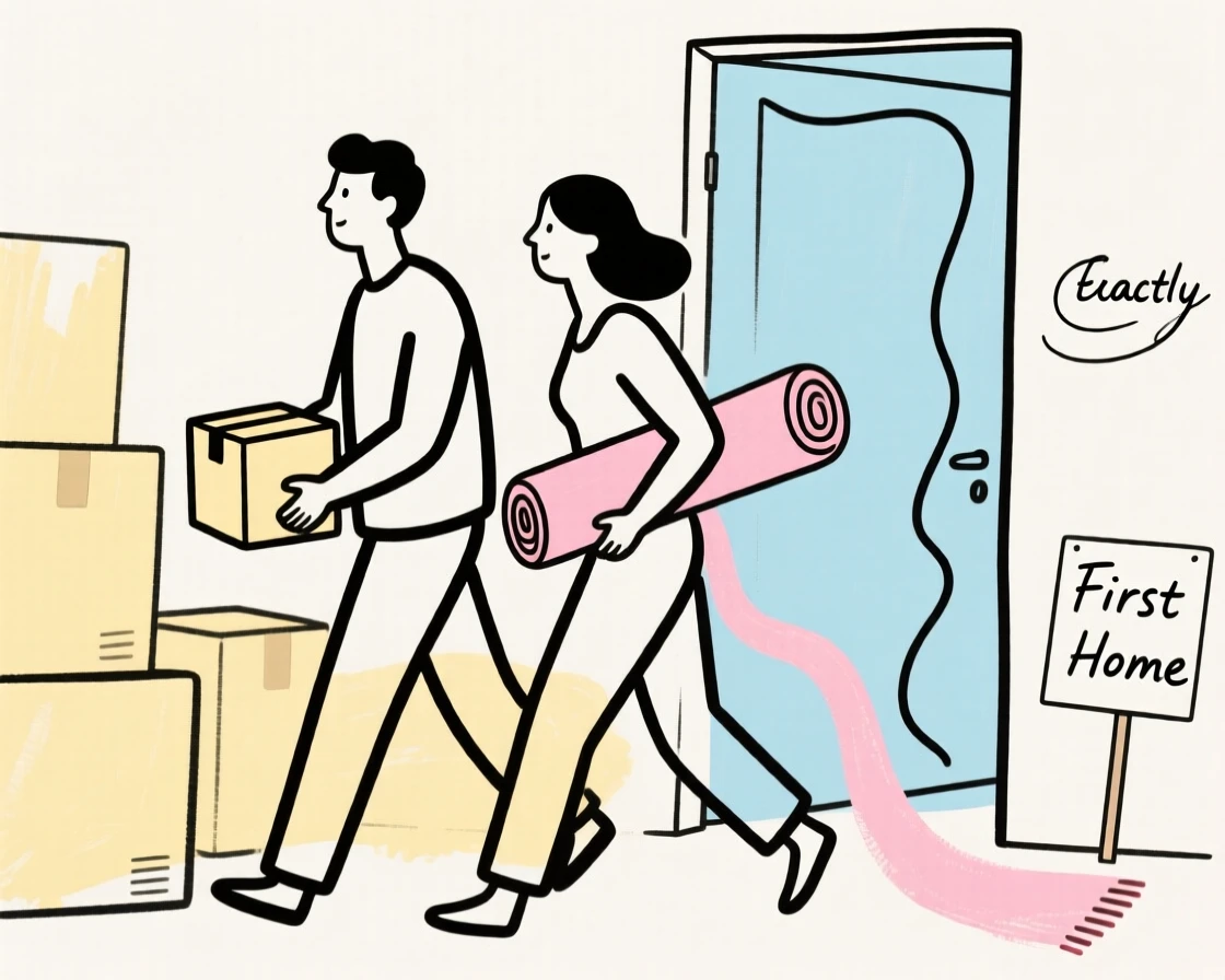 A couple's first home moving day