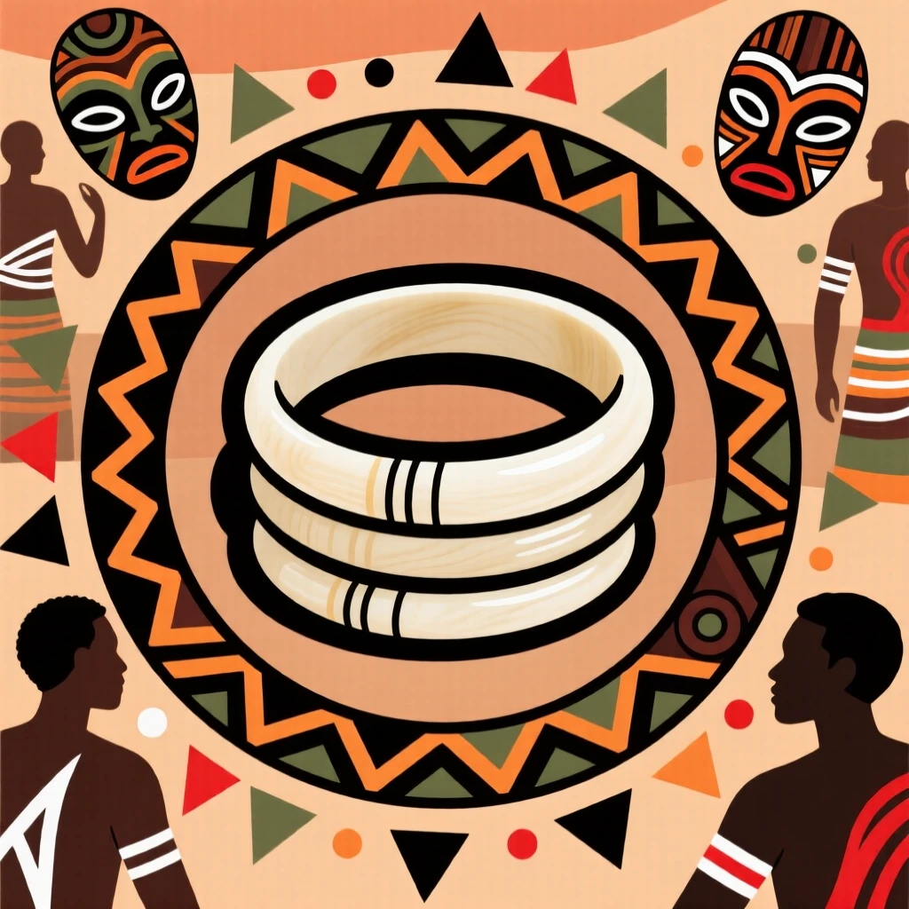 A set of ivory bangles displayed at the center of a community celebration.