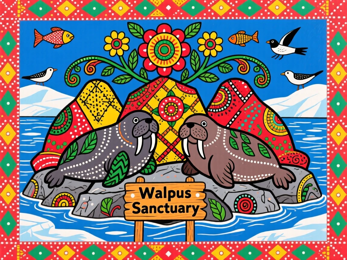 A walrus colony resting together on a rocky arctic shore.