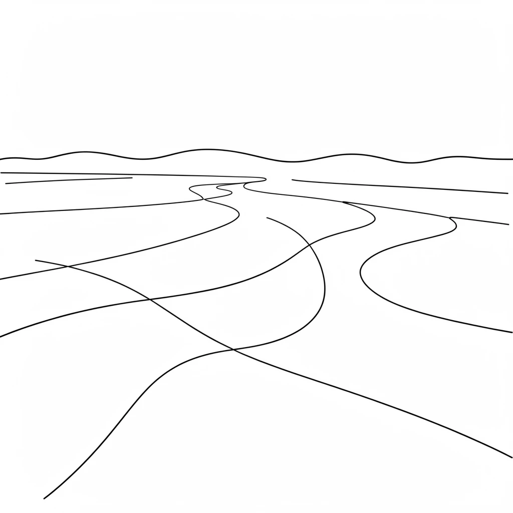 A vast salt flat stretching flat and white to the horizon