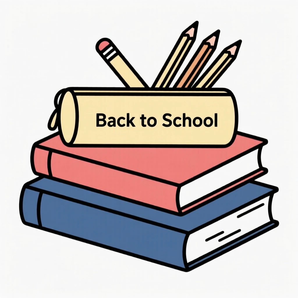 A stack of school supplies ready for the new year