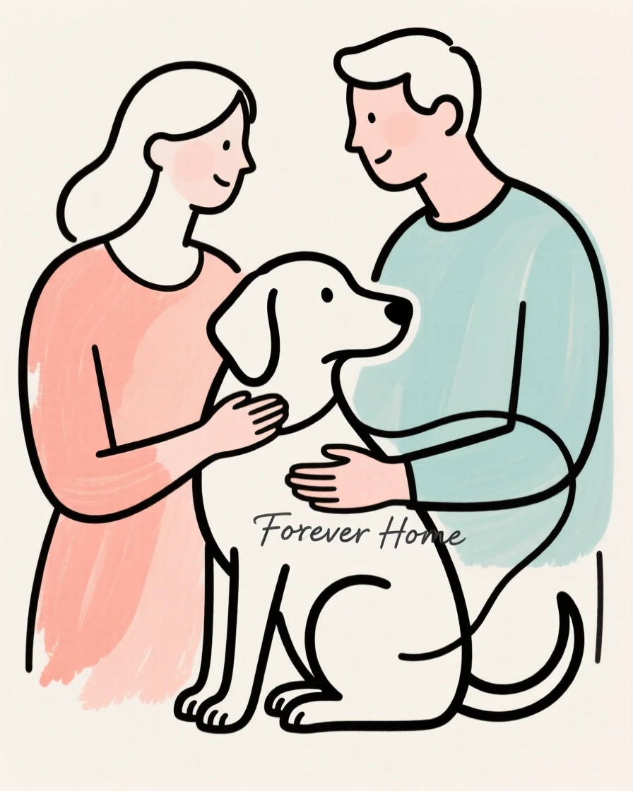 A couple adopting a rescue dog