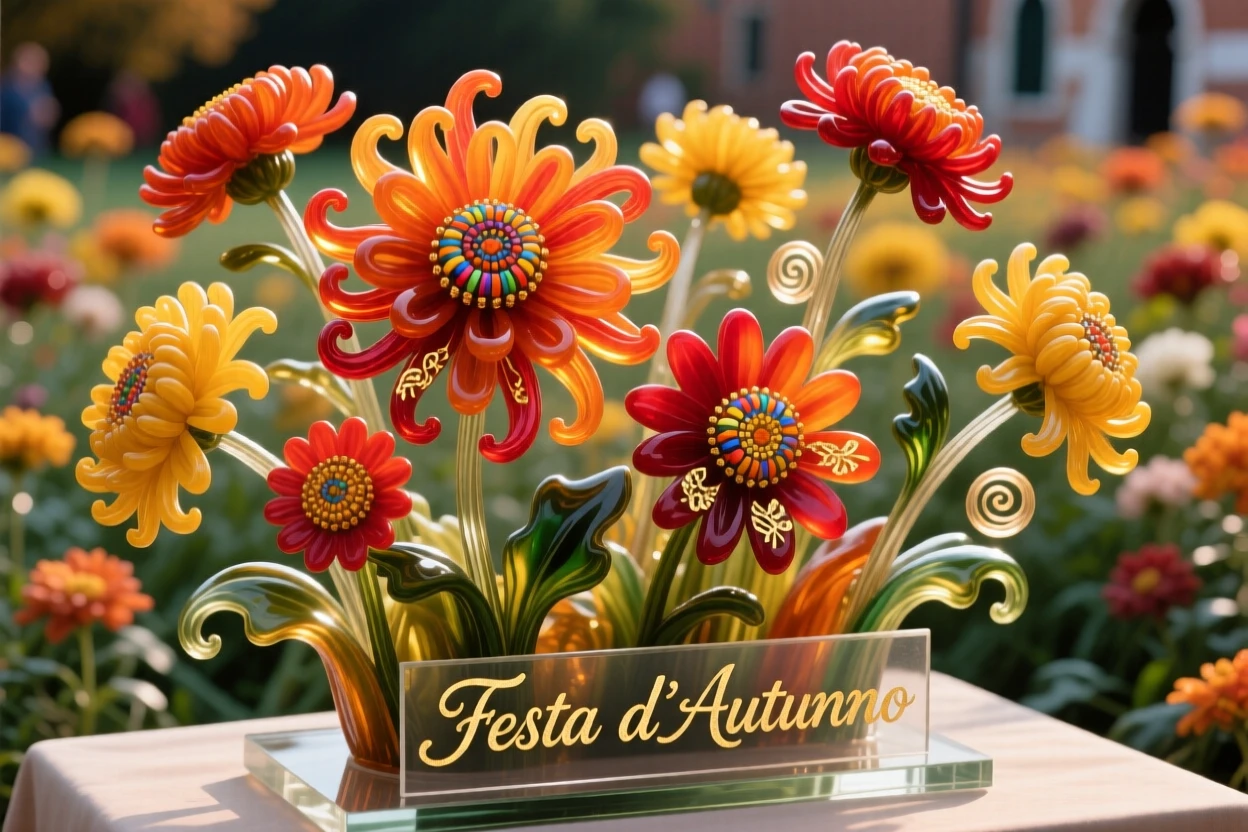 A field of blooming chrysanthemums arranged for an autumn festival celebration, festive and vivid.