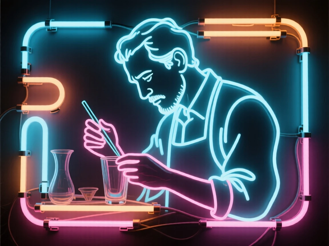A candid portrait of a glass artist focused intently on their craft.