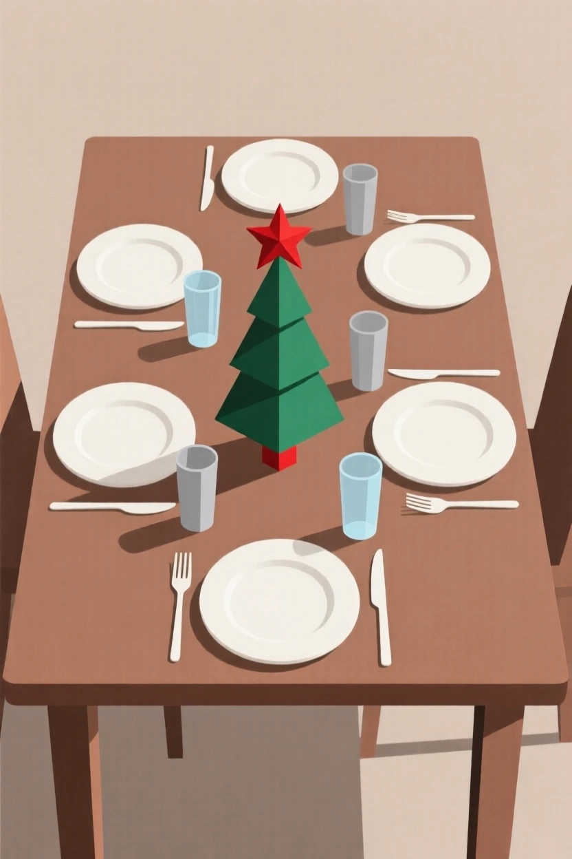 A table set for a festive holiday dinner