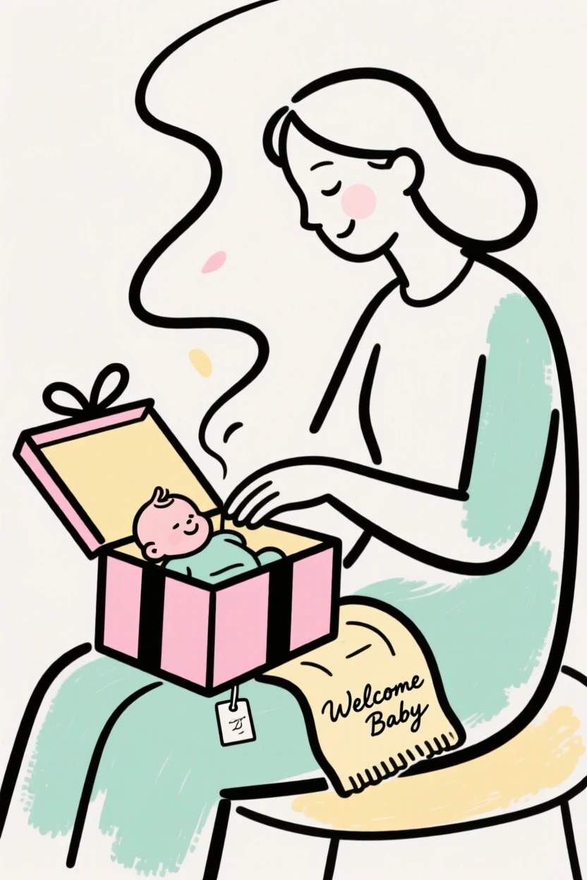 A baby shower gift opening