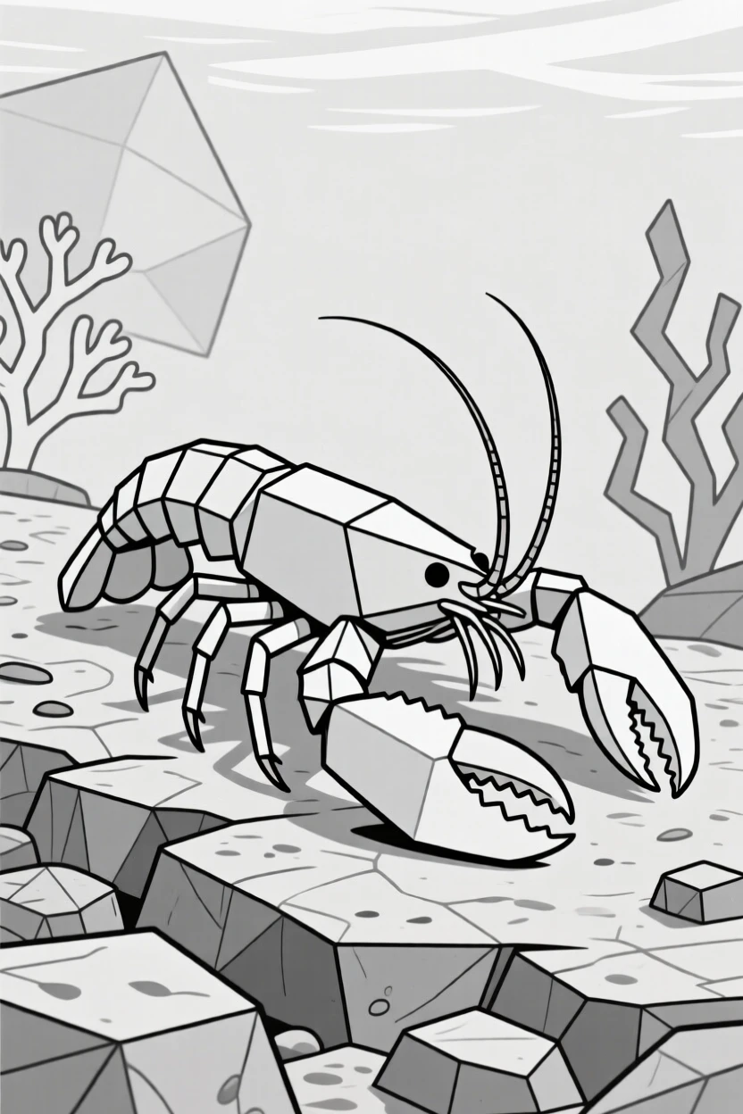 A lobster crawling across a rocky reef