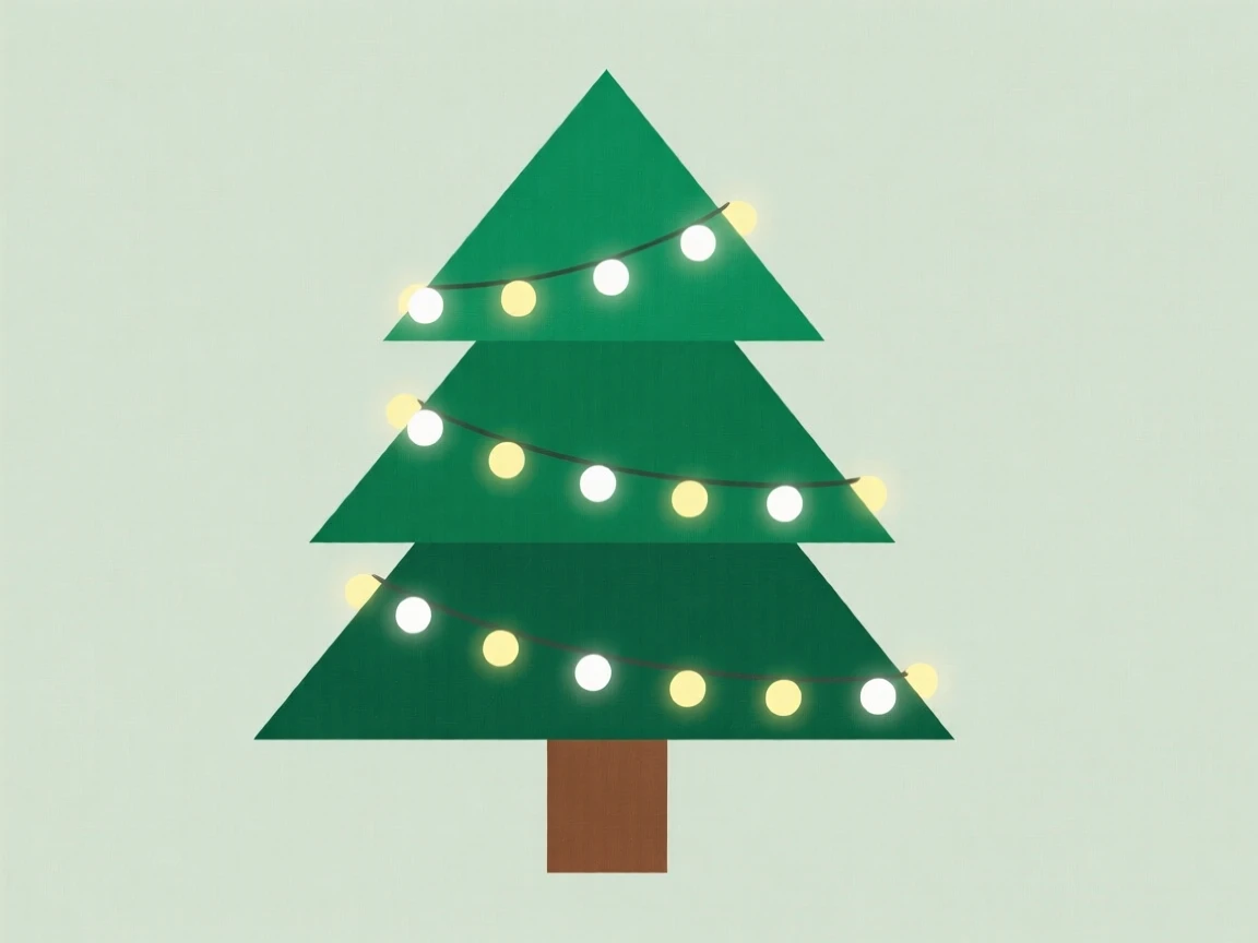 A decorated evergreen tree with twinkling lights