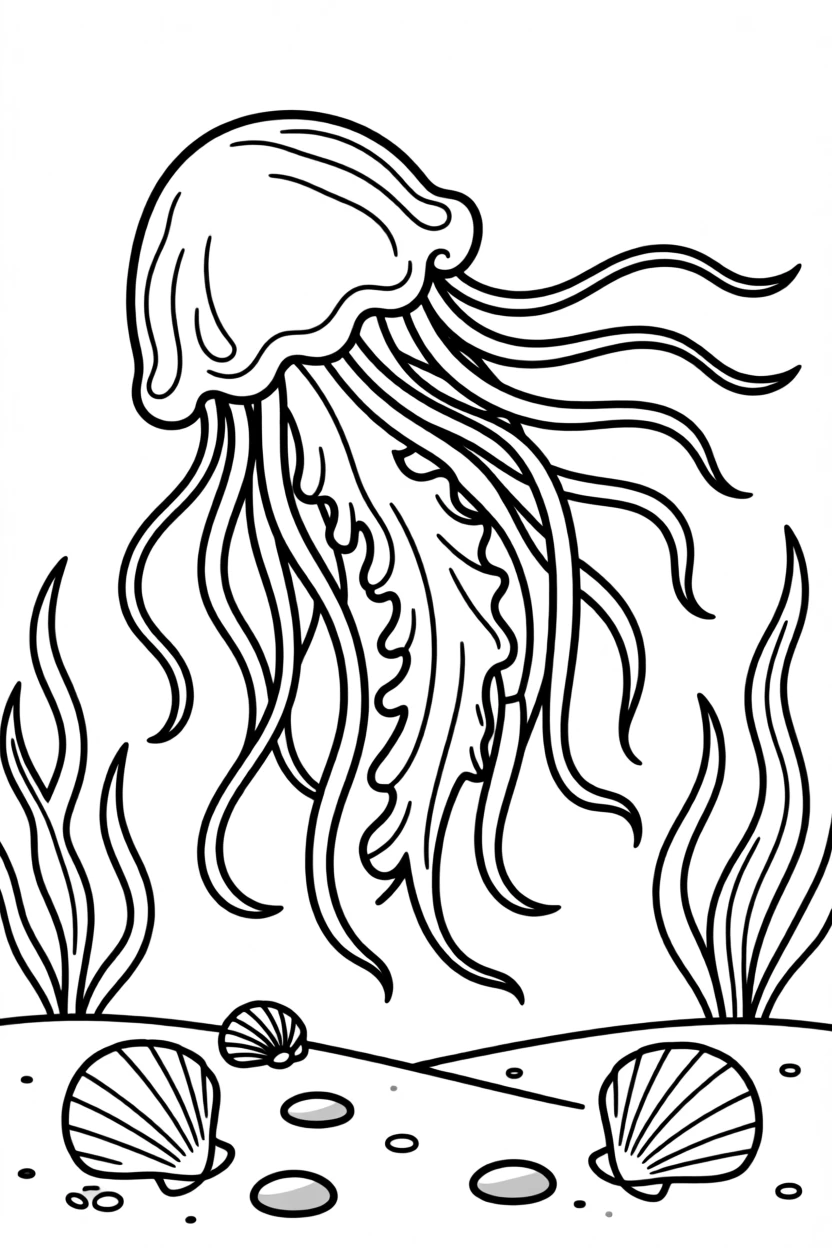 A sea anemone waving gently in an ocean current