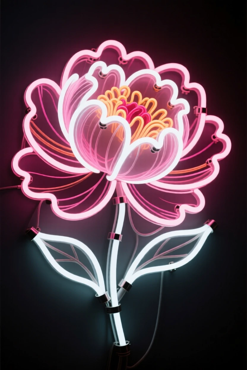 A single peony blossom unfurling its layered petals.