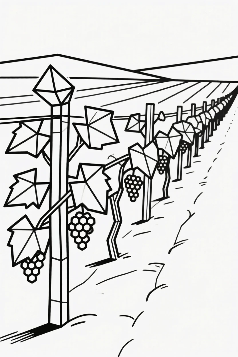 A rows of grapevines in a vineyard