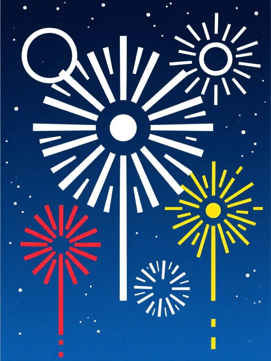 Fireworks bursting over a night sky