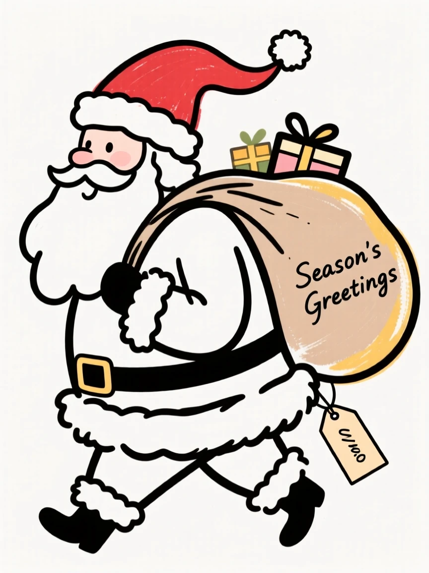 Santa Claus with a sack of gifts