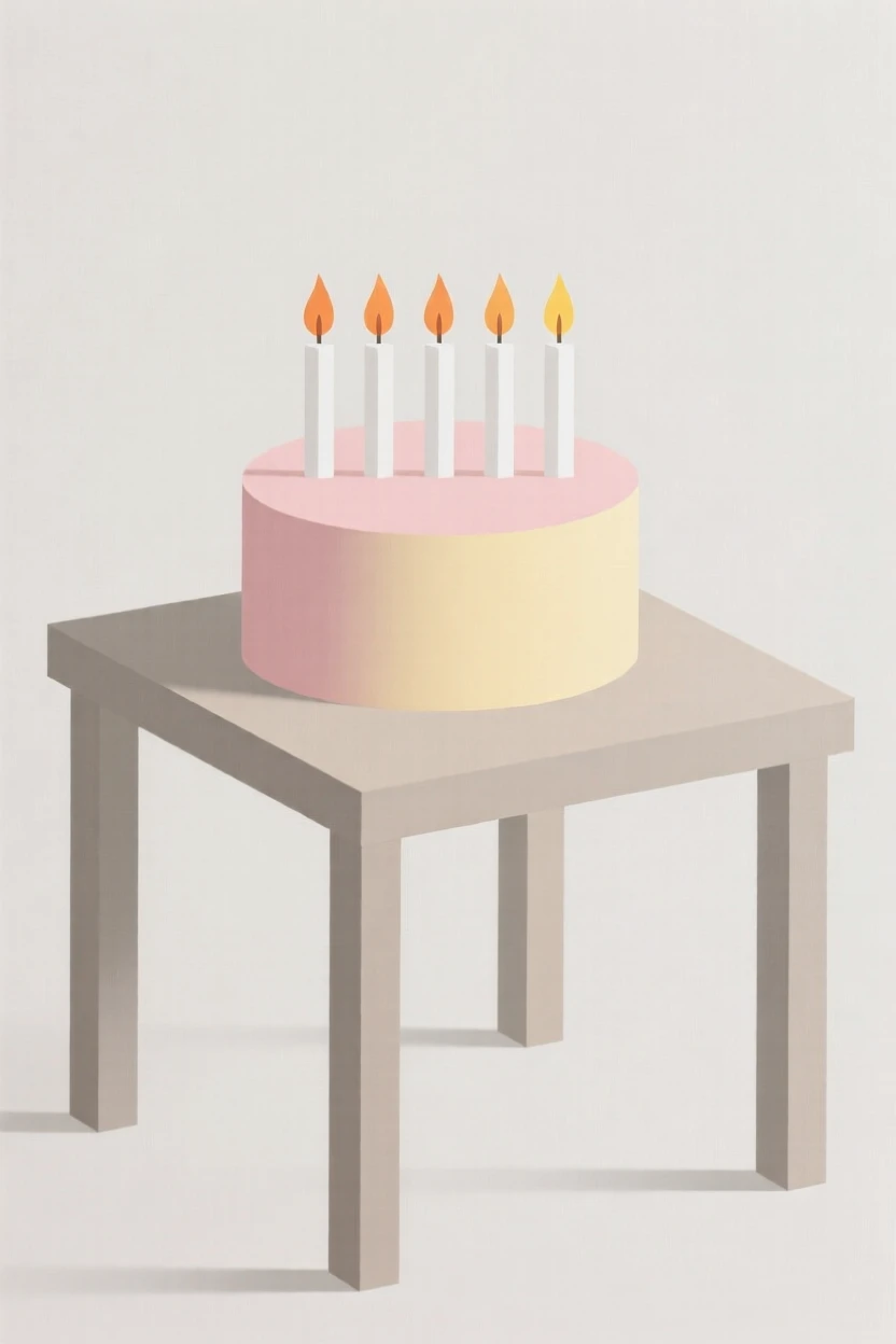 A table of birthday cake with lit candles