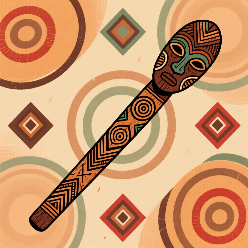 An engraved ceremonial staff passed down through generations of a family.