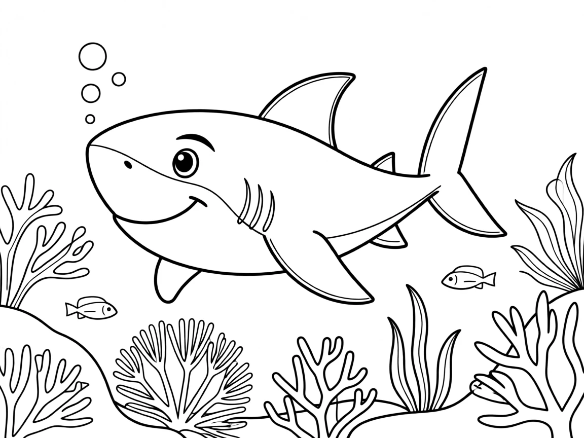 A friendly shark swimming peacefully through a reef