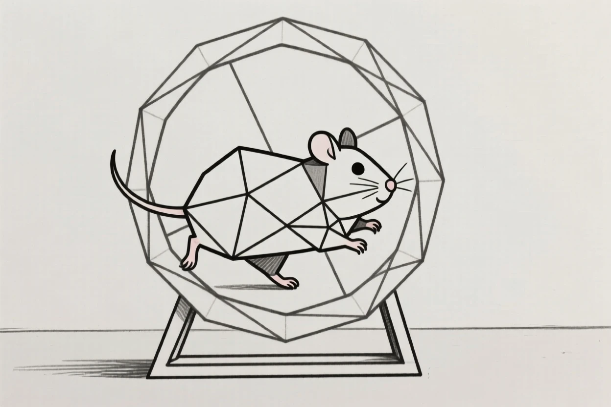 A hamster running on its exercise wheel