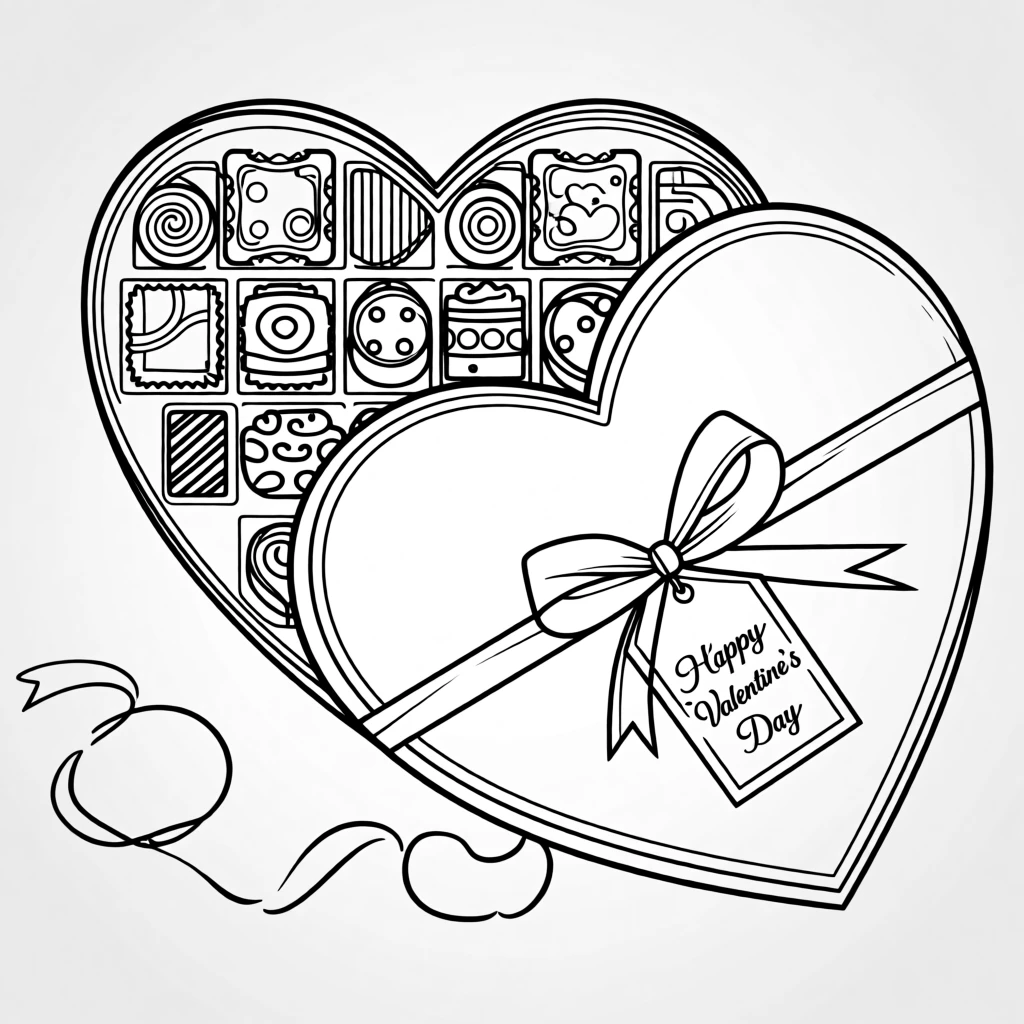 A heart-shaped box of chocolates for Valentine's Day