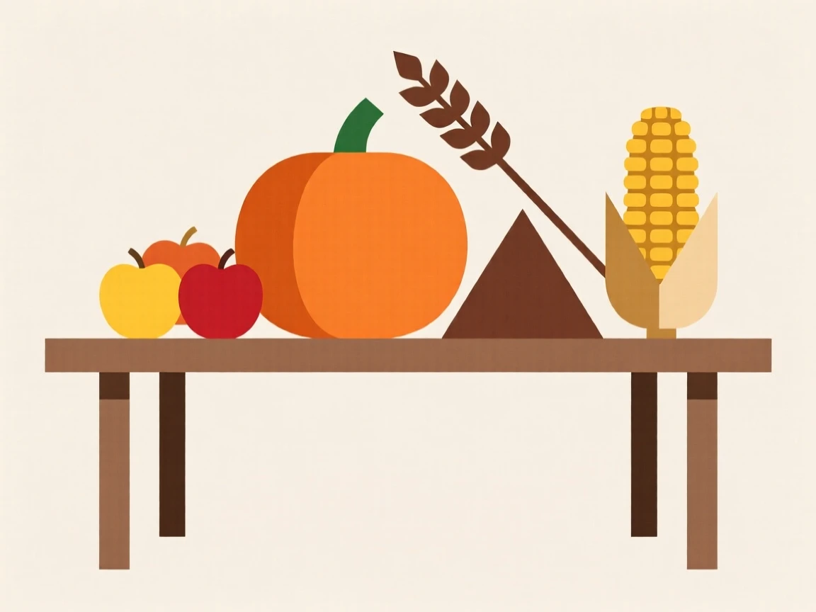 A table set with festive autumn harvest decorations