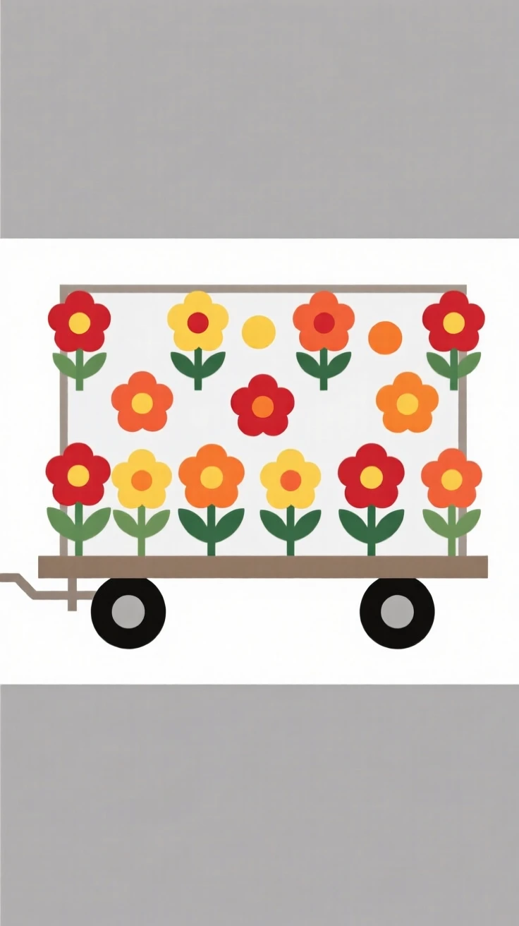 A parade float decorated with colorful flowers