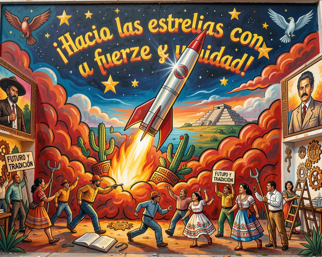 A rocket launching into a star-filled night sky