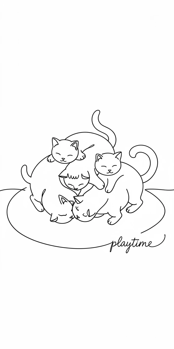 A litter of kittens tumbling playfully over one another on a soft rug