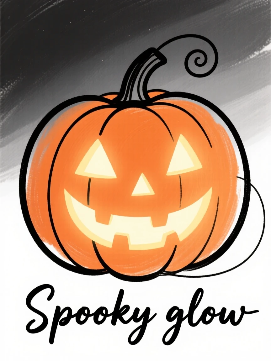 A jack-o'-lantern glowing at night