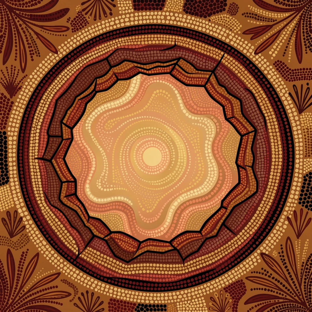 A volcanic crater ring lit by the last light of day