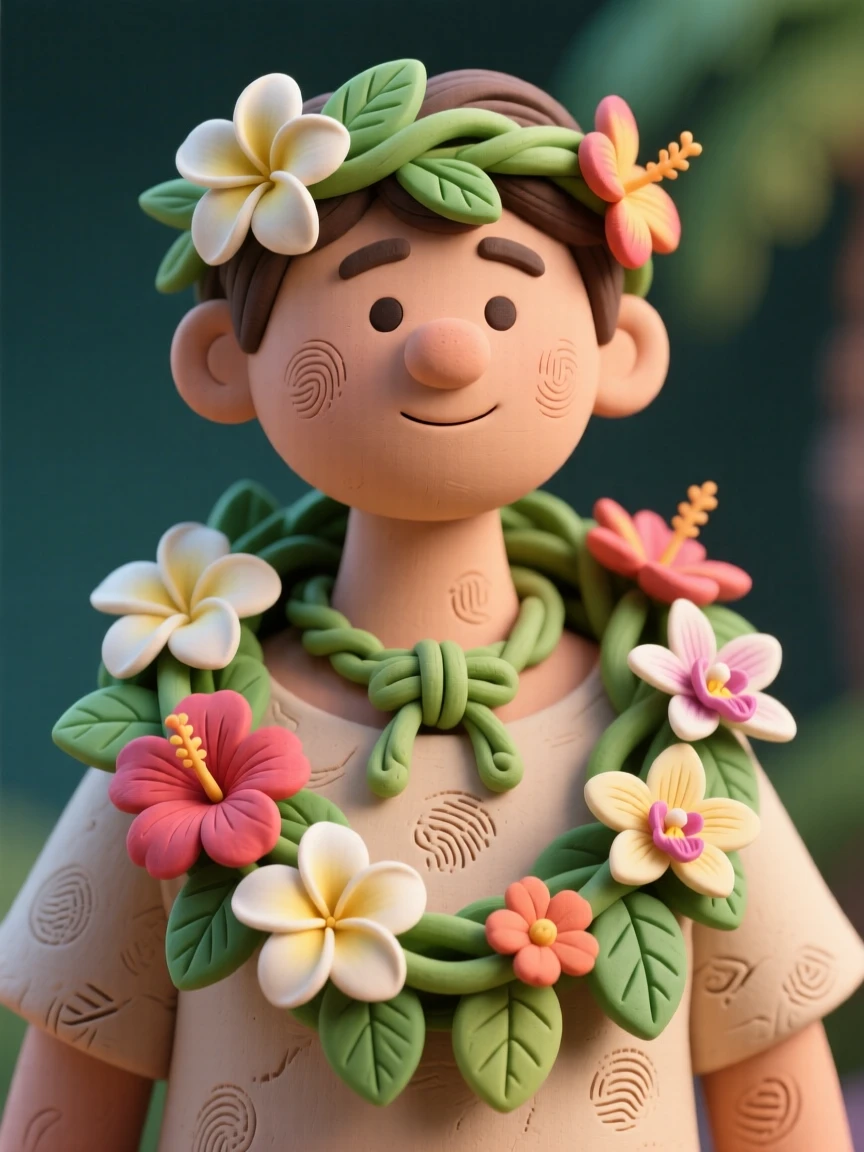A traditional Hawaiian lei made of fresh tropical flowers