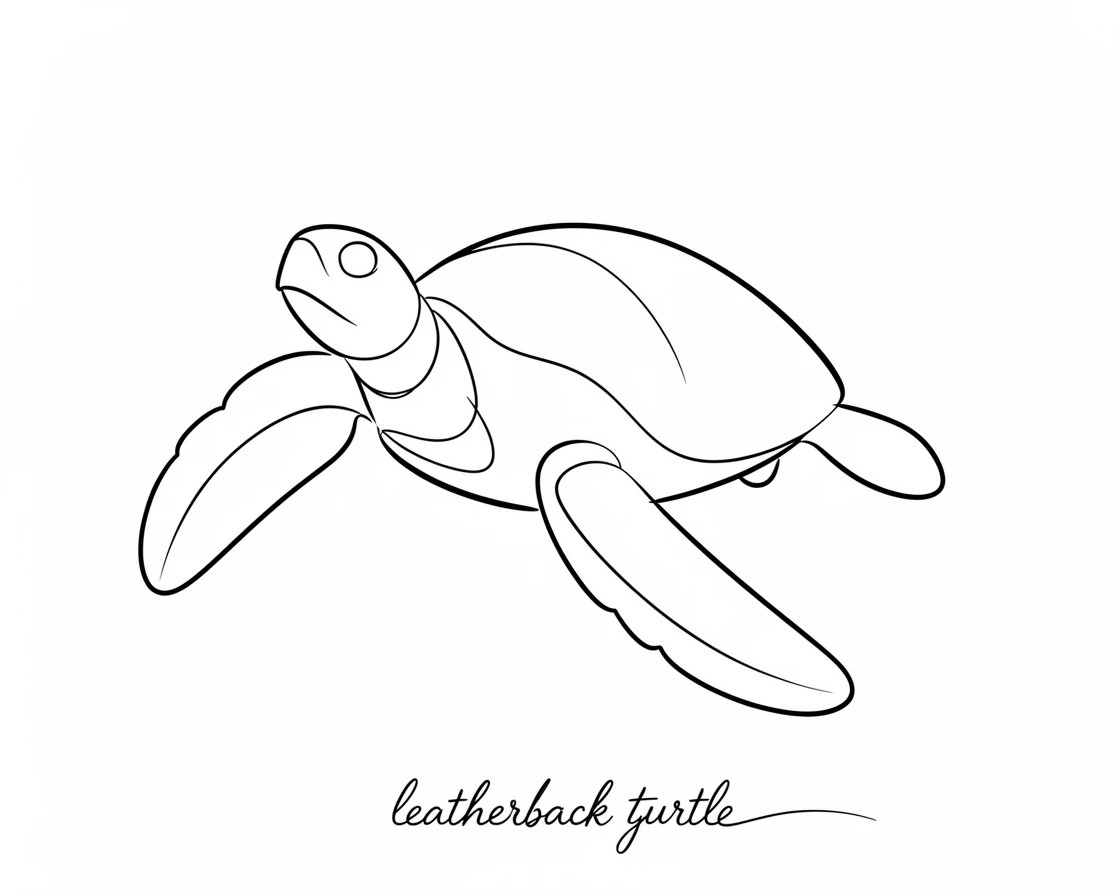 A leatherback turtle swimming through open blue water
