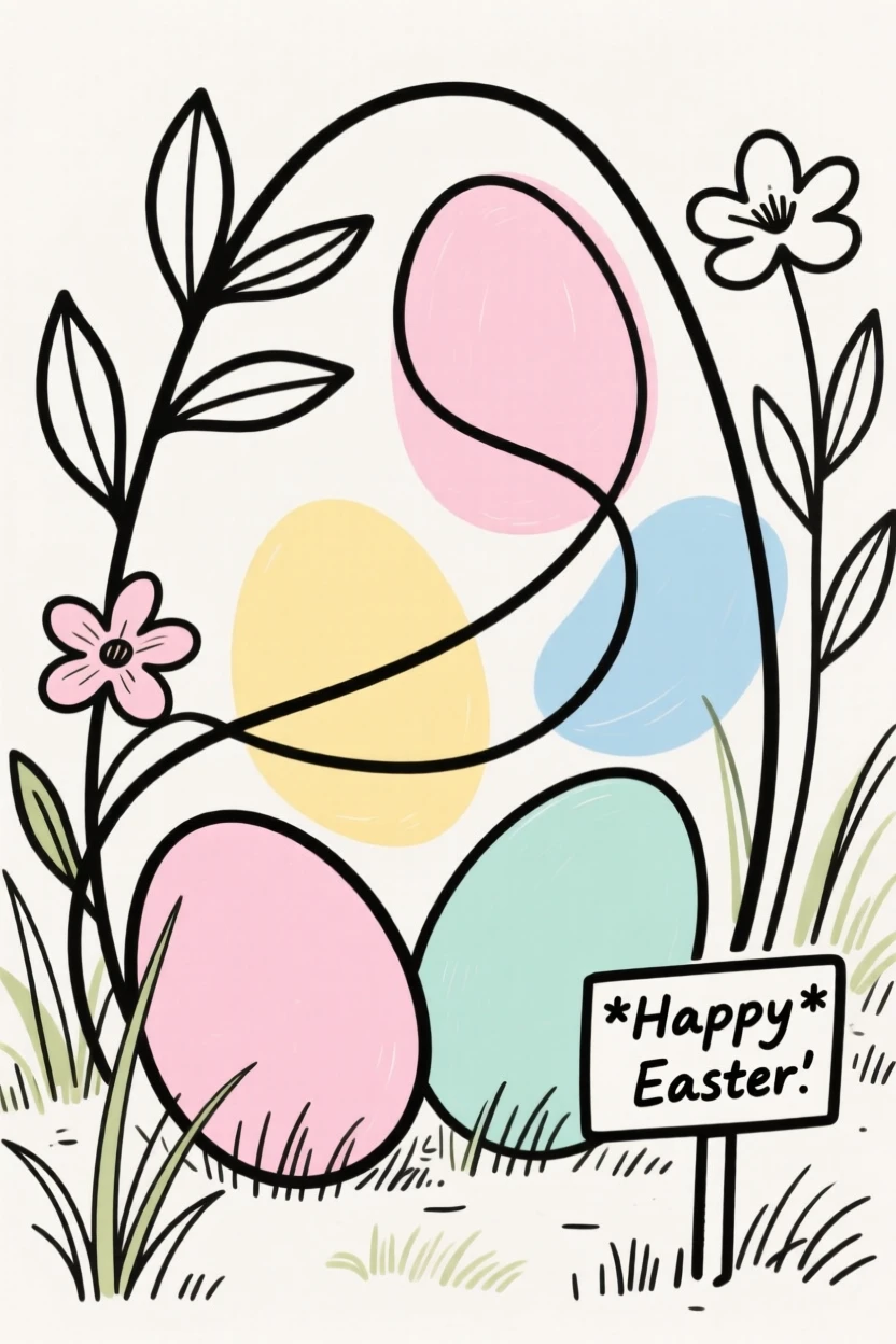 Easter eggs hidden in a garden