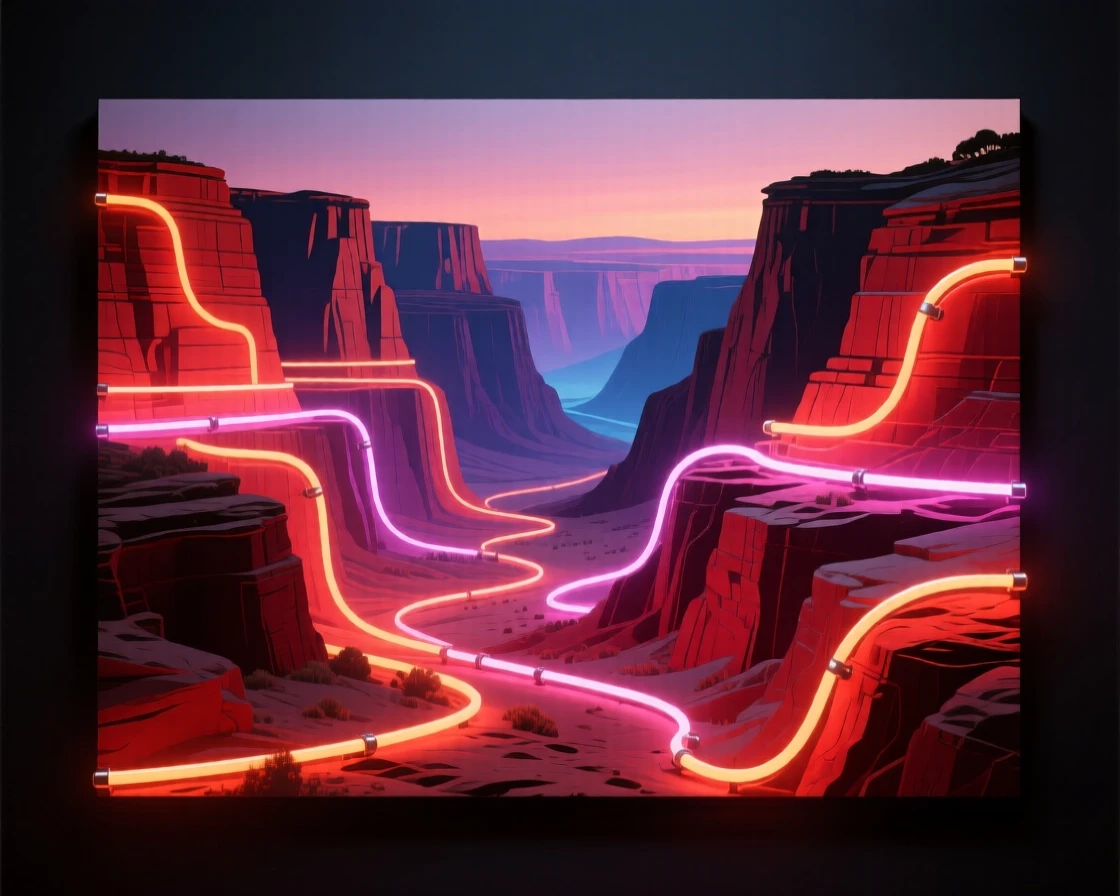 A ground-level view emphasizing the scale of a canyon carved deep into red rock over millions of years.