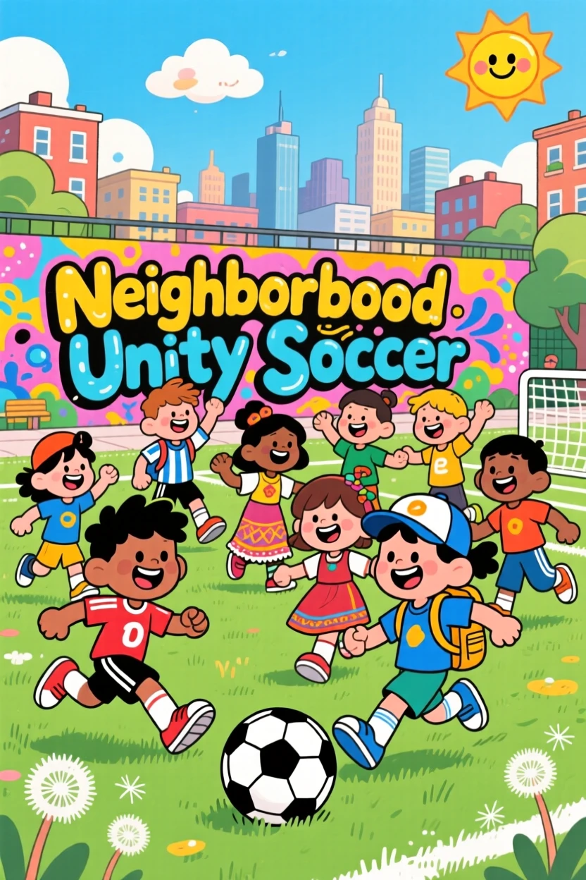 Kids from different neighborhoods forming a pickup soccer team.