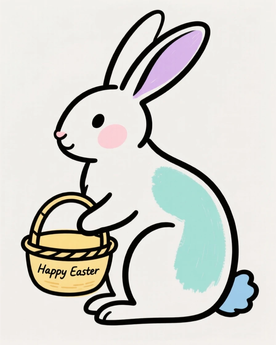 An Easter bunny with a basket