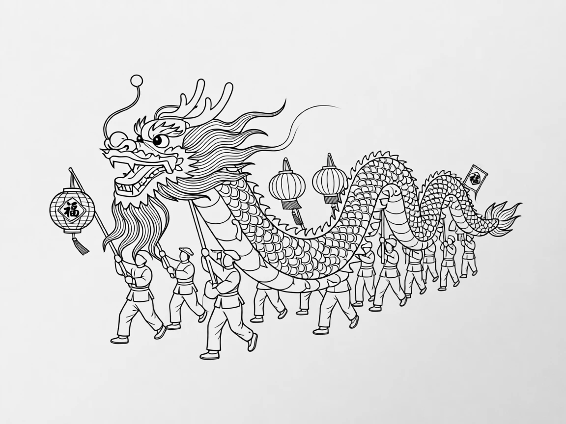 A Lunar New Year dragon dance parade